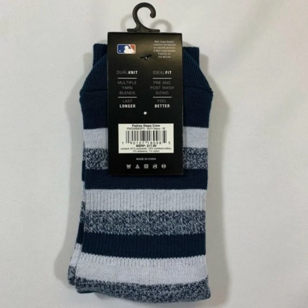 San Diego Padres PWKY‎ Athletic Fit Socks Boy's Size M Navy Blue Tatis Machado